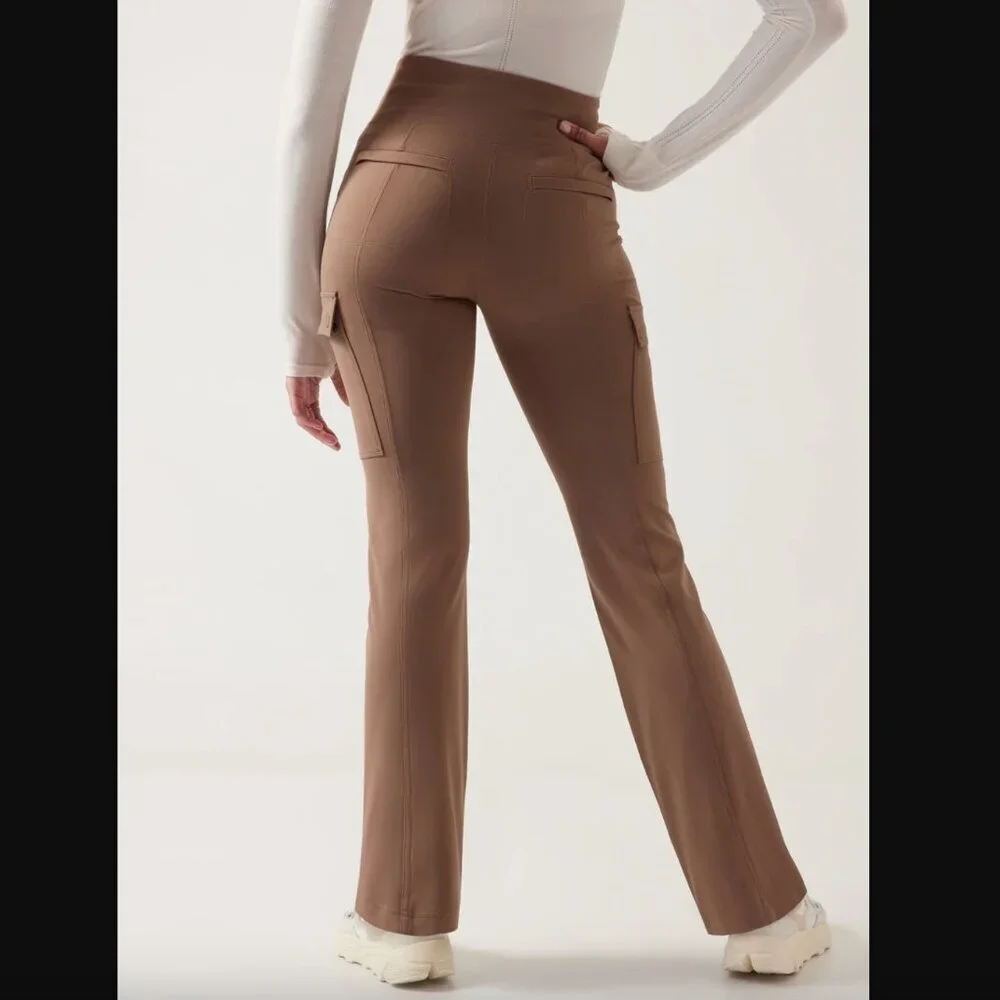 Athleta Delancey Straight Cargo Pant, Rustic Beige, Size Small